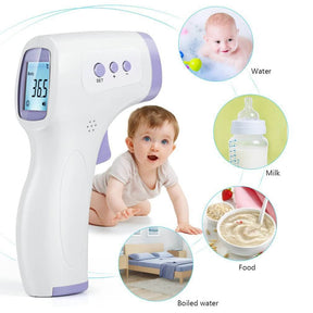 Fieberthermometer Kontaktlos mit LCD Display fuer Kinder Wasser Essen Baby Trinken