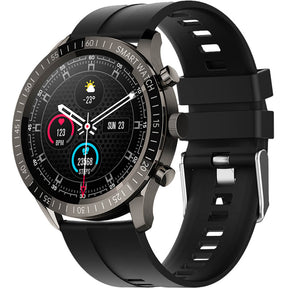 Smartwatch Herren Matt Schwarz Silikon Armband Bluetooth