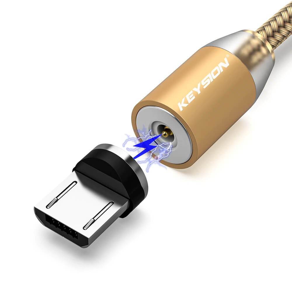 Magnetisches Ladekabel fuer Micro USB in gold