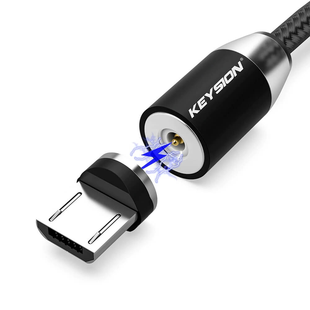 Magnetisches Ladekabel fuer Micro USB in schwarz