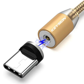 Magnetisches Ladekabel fuer USB C / Type C in gold