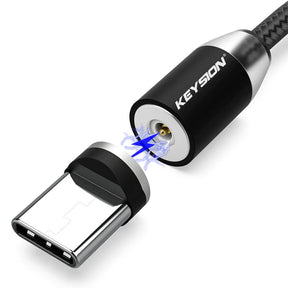 Magnetisches Ladekabel fuer USB C / Type C in schwarz