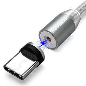 Magnetisches Ladekabel fuer USB C / Type C in grau