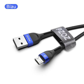 Quick Charge Ladekabel Micro-USB Blau