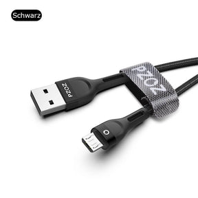 Quick Charge Ladekabel Micro-USB Schwarz