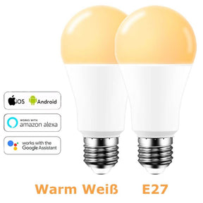 Smarte Glühbirne Warm Weiss Alexa 2 Stueck