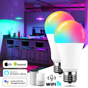 Smarte Glühbirne Alexa Google Home 2 Stueck