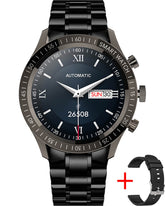 Smartwatch Herren Schwarz Edelstahl Armband Bluetooth