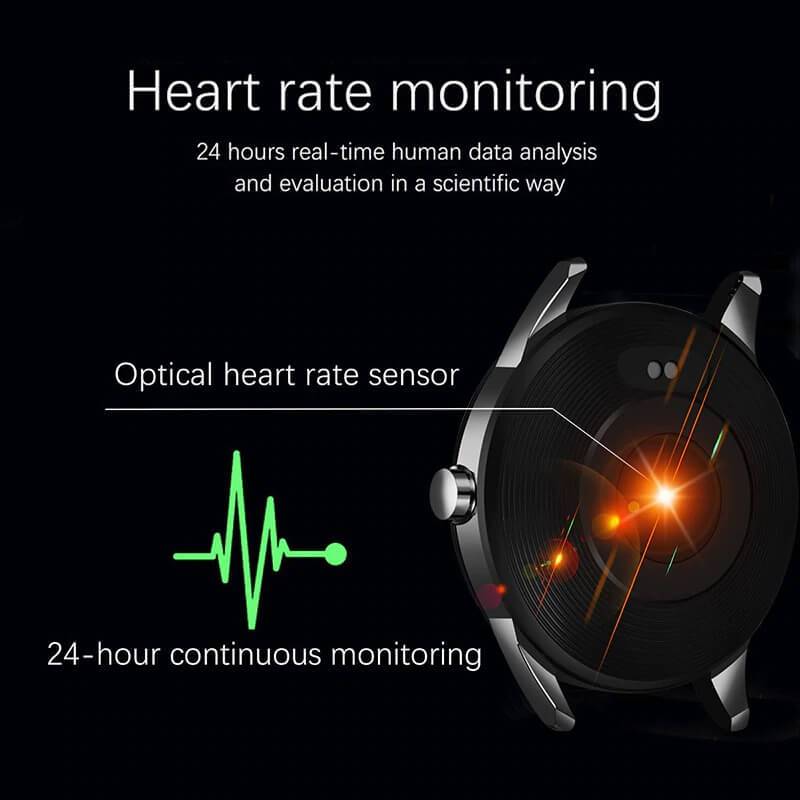 Smart Watch fuer Herren mit Edelstahl Armband Fitness Tracker Herz Frequenz und Blutdruck Messgeraet