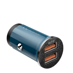 USB Quick Charge Adapter fuer alle Fahrzeuge Zigarettenanzuender mit 2 Ports in blau