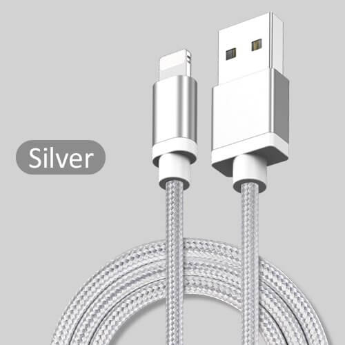 USB Ladekabel Lightning USB-C Micro-USB silber