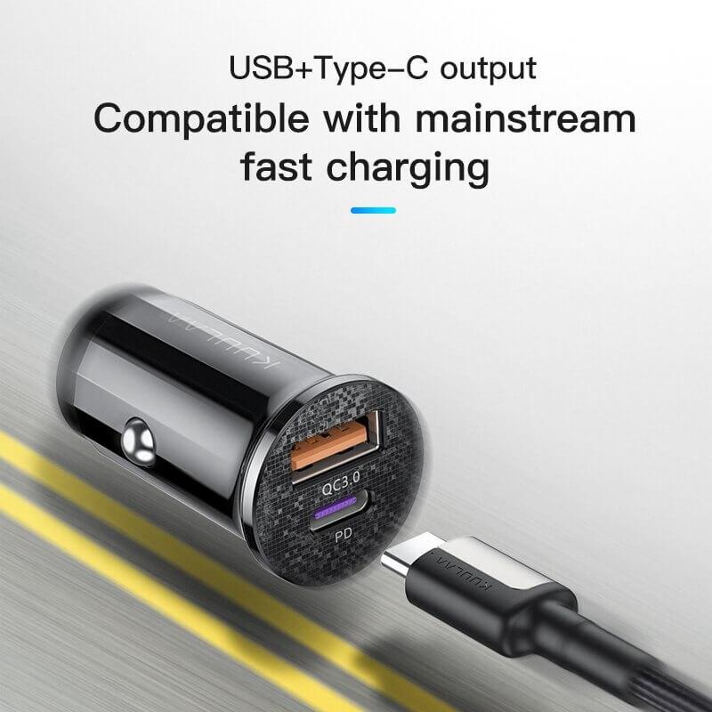 USB Auto Mini Ladegerät Quick Charge 3.0 Schnellladegerät 2 Ports Ziga